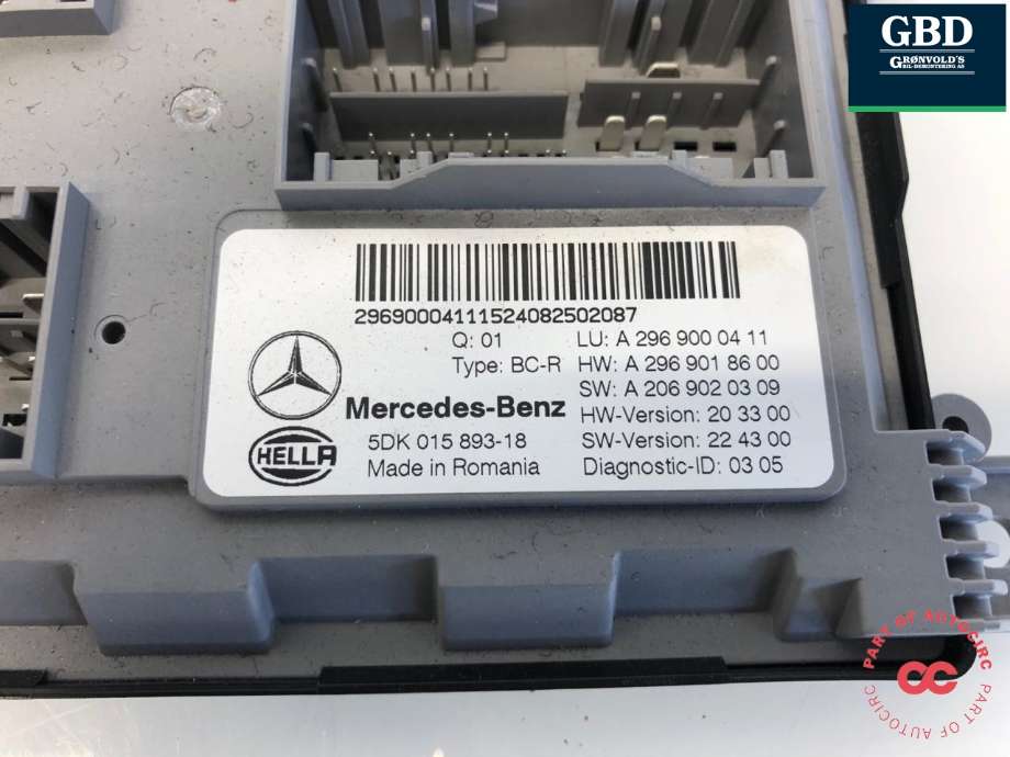 Styreenhet comfort (BCM) til Mercedes EQE 2022-->>  (A 296 900 04 11|)