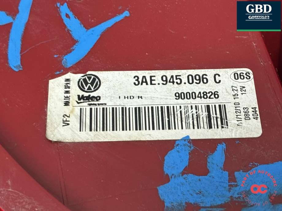 Baklykt høyre ytre til VW Passat 2011-2015 (B7) (B7) (3AE 945 096 F|)