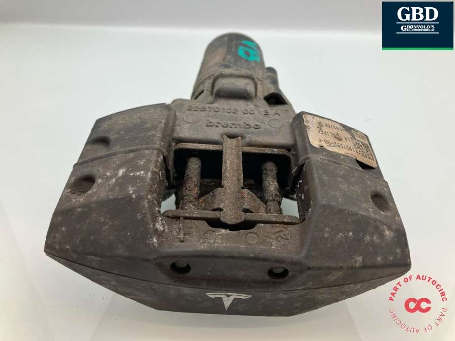 Bremsecaliper venstre bak, elektrisk til Tesla Model S 2016-2021 (Fase 2) (1021252-00-F|1021252-00-G|)