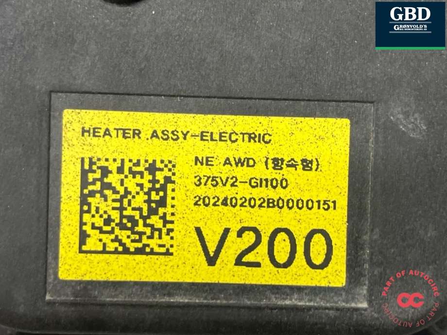 Motorvarmer elektrisk til Kia EV6 2021-->> (375V2-GI100|)