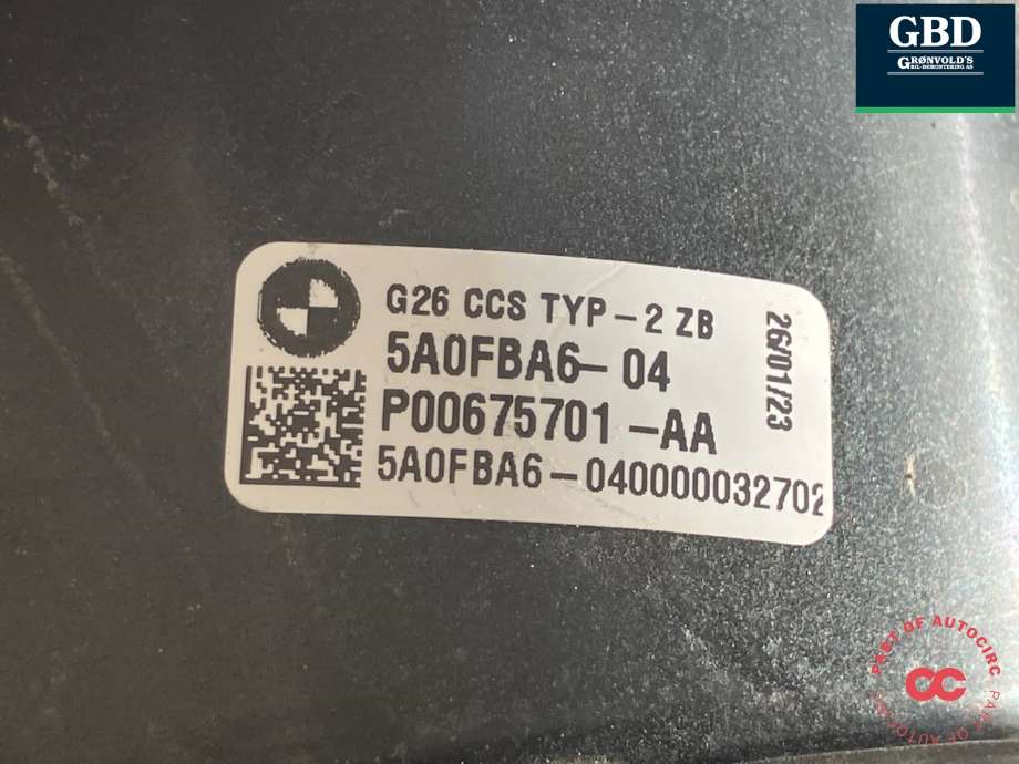 Batterilader inntak/luke til BMW i4 2021-->> (G26) (G26) (61 12 5 B39 C73|5A0FBA6-04|P00675701-AA)
