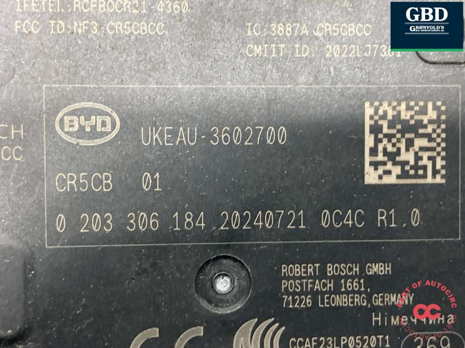 Sensor blindsone til BYD Sealion 2024-->> (13873661-00|UKEAU-3602700|)