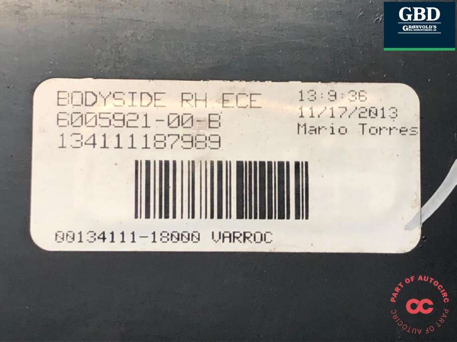 Baklykt høyre ytre til Tesla Model S 2013-2016 (Fase 1)  (6005921-00-B|6005921 | 6005921-00-C |6005921-00-D|6005921-00-E | 6005921-00-F)