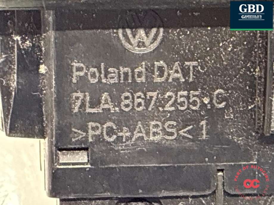 Bryter ruteheis førerdørspanel til VW Transporter / Caravelle 2019-->> (T6.1) (T6.1) (7LA 959 858 B|7LA 959 858 B WHS|7LA 867 255 C)