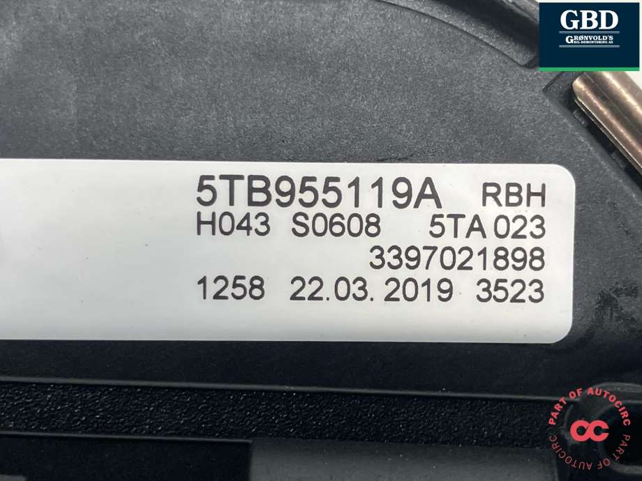 Viskermotor frontrute til VW Touran 2015-2021 (Type II) (BOSCH|5TB 955 023 F|5TB 955 023 A|5TB 955 119 A| 1 397 220 692)