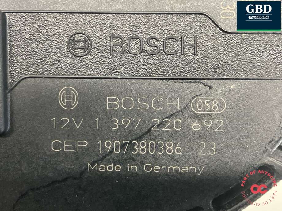Viskermotor frontrute til VW Touran 2015-2021 (Type II) (BOSCH|5TB 955 023 F|5TB 955 023 A|5TB 955 119 A| 1 397 220 692)
