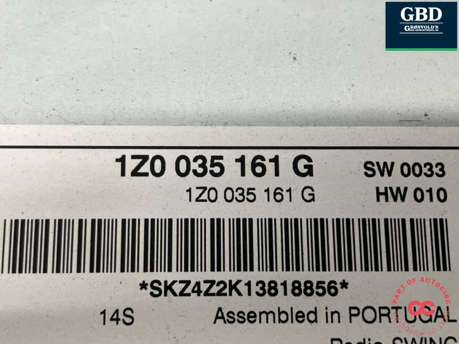 Bilstereo til Škoda Octavia 2009-2013 (Type II, Fase 2)  (1Z0 035 161 N|1Z0 035 161 G|)