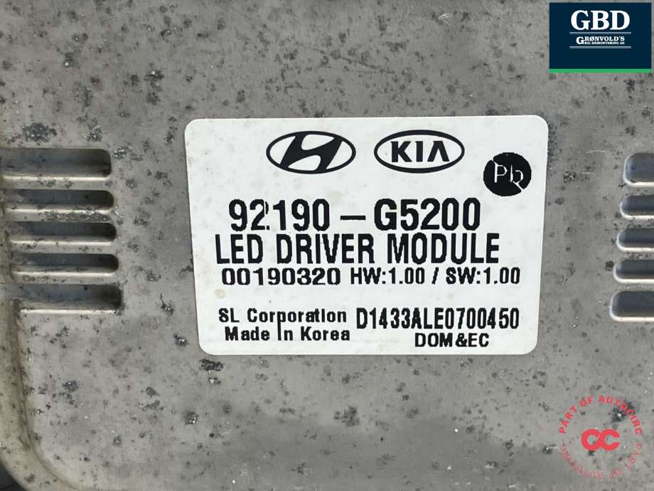 Frontlykt venstre full-LED til Kia Niro 2016-2021 (92101Q4200|A5240556|)