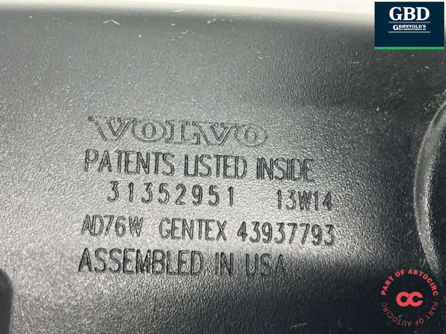 Speil innvendig til Volvo V60 2010-2013 (Type I, Fase 1)  (31352951|)