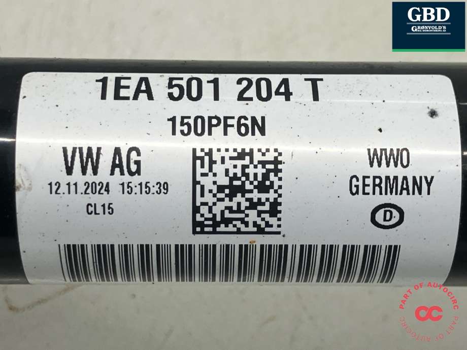 Drivaksel høyre bak, elbil til VW ID.7 2023-->>  (1EA 501 204 T|150PF6N|)