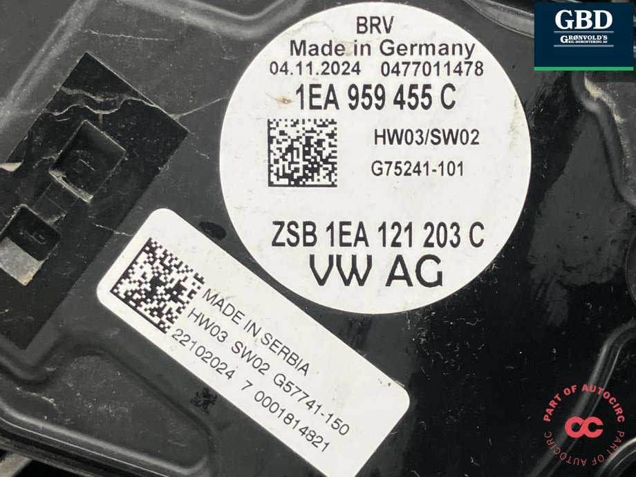 Kjølevifte elektrisk til VW ID.7 2023-->>  (1EA 121 203 C|1EA 121 203 E|1EA 959 455 C| 1EA 121 205 A)