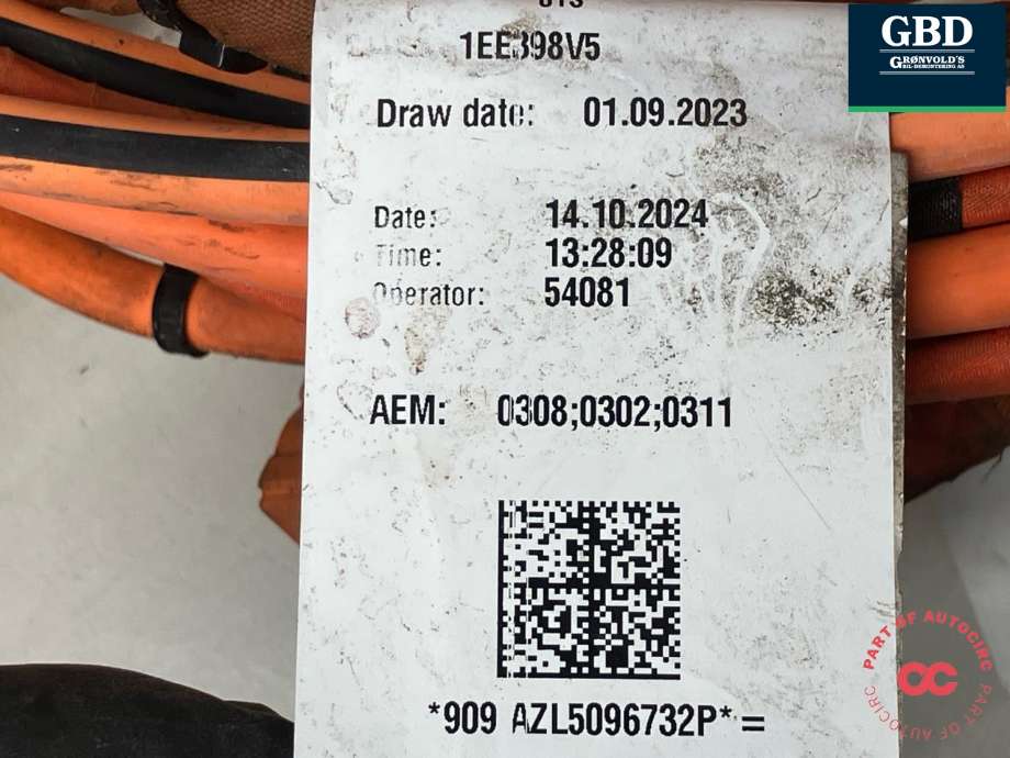 Kabel høy volt (HV) elbil til VW ID.7 2023-->> (1EE 971 013 H|DPR0264699Q|AZL5096732P)