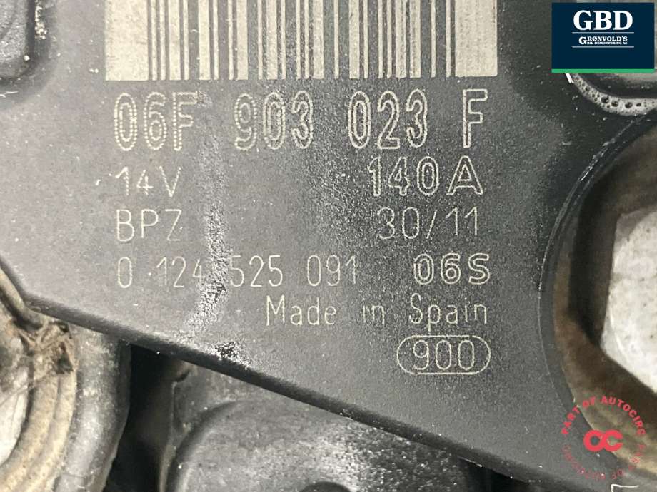 Dynamo diesel til Škoda Octavia 2009-2013 (Type II, Fase 2) (BOSCH|JZW 903 021 QX|03L 903 023 F|03L 903 023 FX| 0 124 525 091)