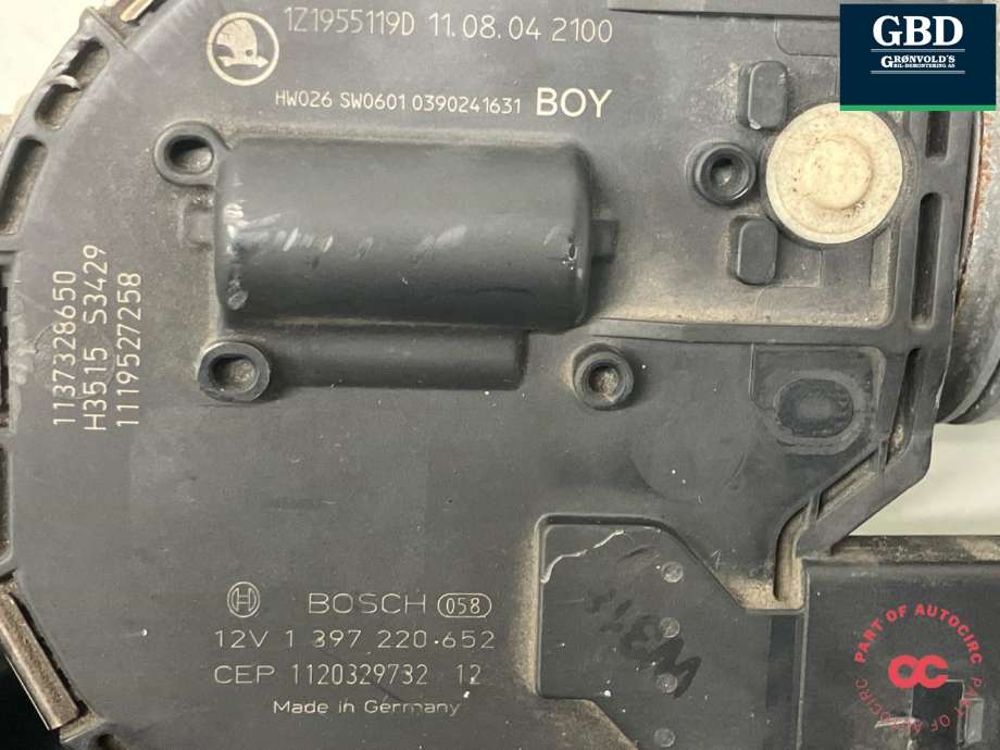 Viskermotor frontrute til Škoda Octavia 2009-2013 (Type II, Fase 2)  (BOSCH|1Z1 955 119 D|1 397 220 652|)