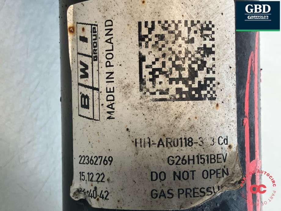 Fjær bak nivå luftpute/belg til BMW i4 2021-->> (G26) (G26) (37 10 5 A5B E16|22362769|G26H151BEV)