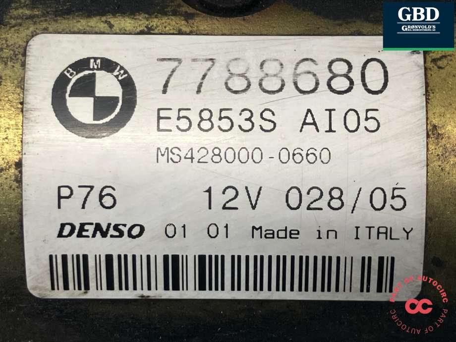 Starter diesel til BMW 5-Serie 2003-2010 (E60/E61) (E60/E61) (DENSO|12 41 2 155 827|12 41 2 344 232|12 41 7 788 680| MS428000-0660)