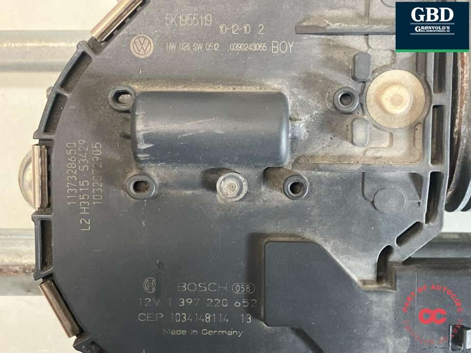 Viskermotor frontrute komplett m/overføring til VW Golf VI 2008-2012 (1Q1 955 119 C|1Q1 955 119 B|5K1 955 601 | 1K1 955 601 A)
