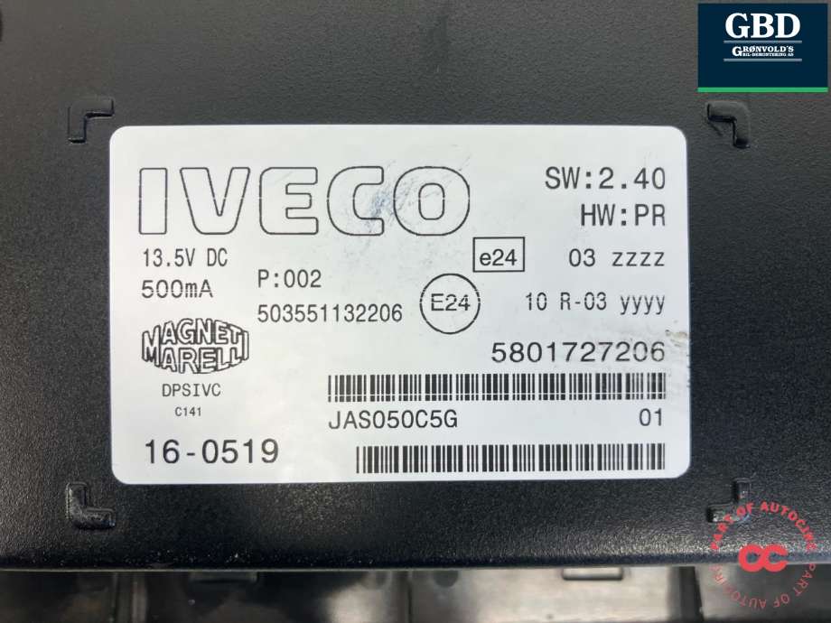Bilstereo navigasjon skjerm til Iveco Daily 2014-->> (Type VI)  (MAGNETI MARELLI|5801727206|)