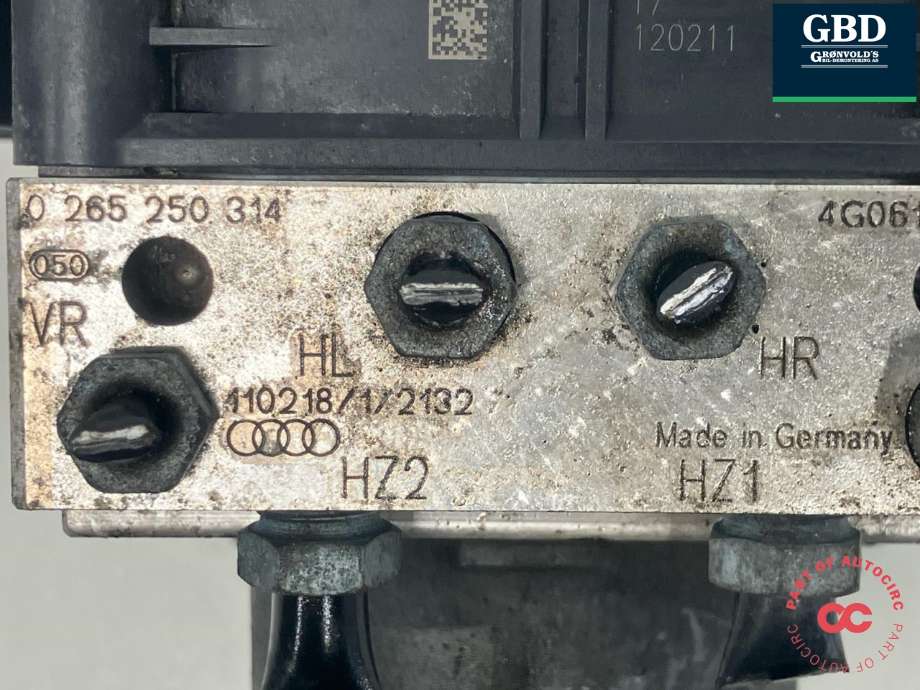 ABS sentral til Audi A7 2010-2014 (Type I, Fase 1)  (4G0 614 517|4G0 614 517 R  BEF|4G0 907 379)