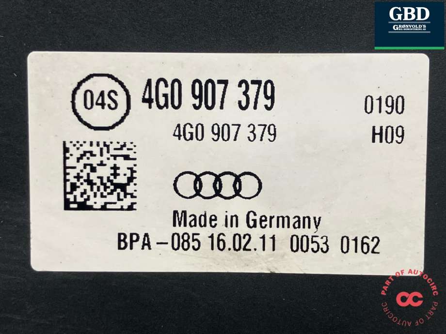 ABS sentral til Audi A7 2010-2014 (Type I, Fase 1)  (4G0 614 517|4G0 614 517 R  BEF|4G0 907 379)