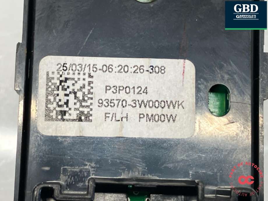 Bryter ruteheis førerdørspanel til Kia Sportage 2010-2016 (Type III)  (935703W000WK|)