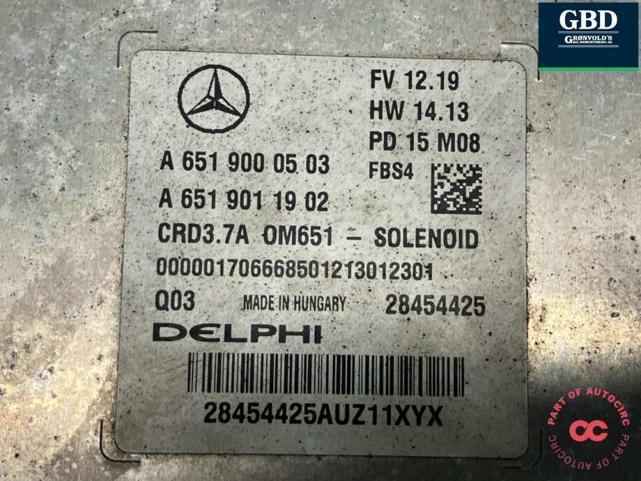 Styreenhet motor til Mercedes E-Klasse 2013-2016 (Fase 2) (W212) (W212) (A 651 900 05 03|A 651 900 05 03 80|A 651 900 05 03 87)