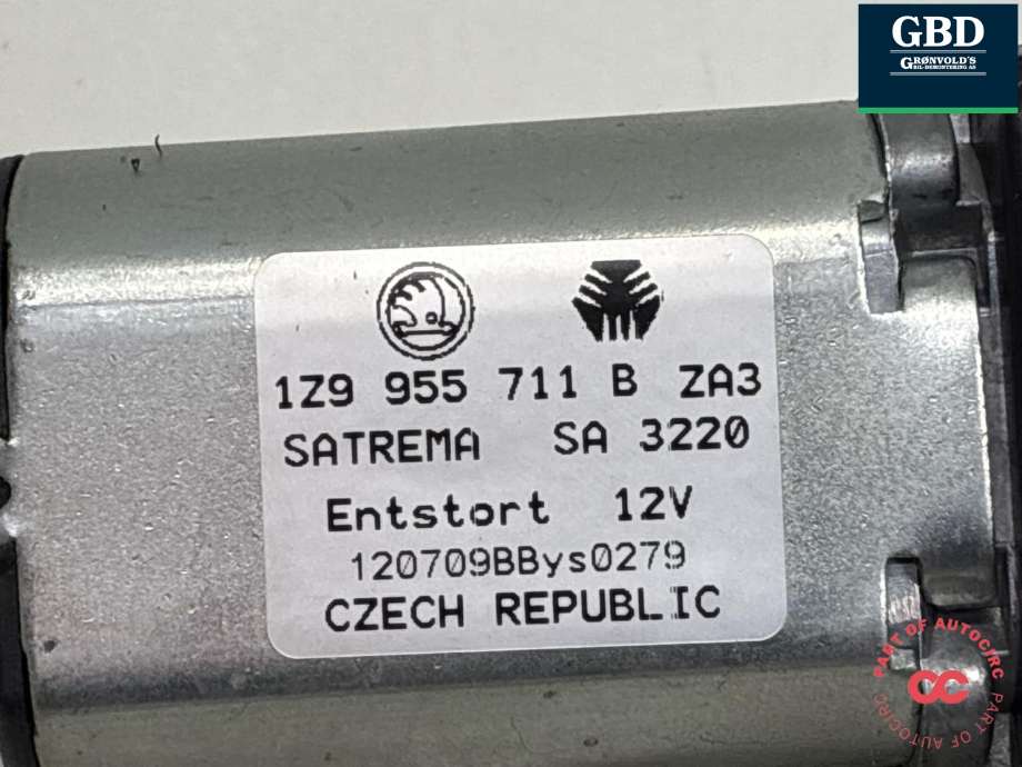 Viskermotor bakrute til Škoda Octavia 2009-2013 (Type II, Fase 2)  (1Z9 955 711 C|1Z9 955 711 A|1Z9 955 711 B)
