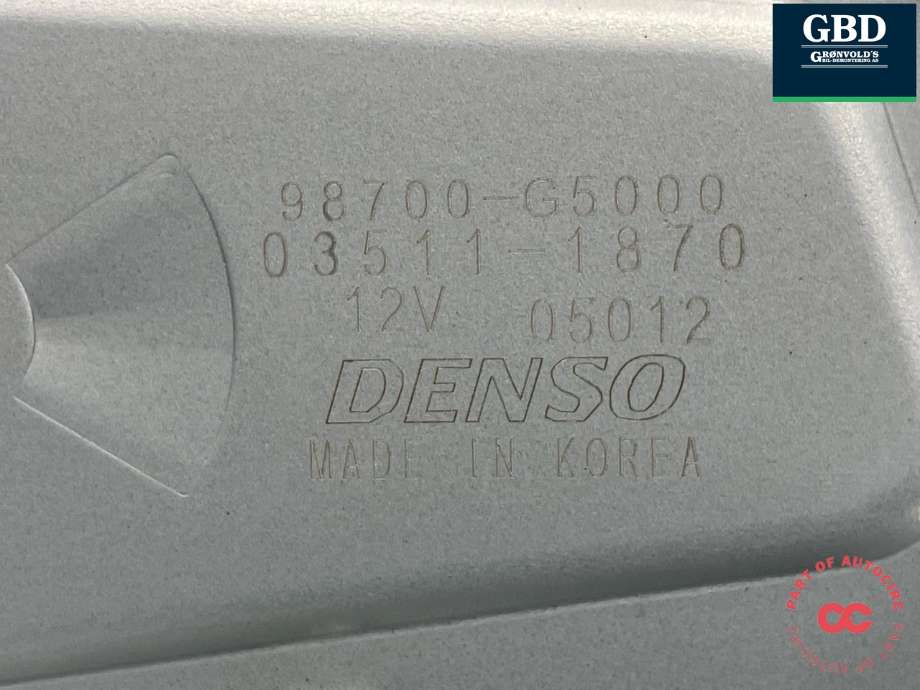 Viskermotor bakrute til Kia Niro 2016-2021 (DENSO|98700G 5000|03511-1870|)