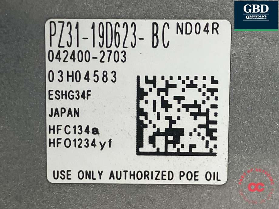 Aircondition kompressor elbil til Ford E-Transit 2022-->>  (2767544|PZ31-19D623-BC|042400-2703)