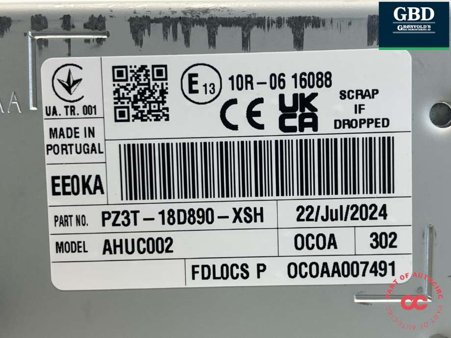 Bilstereo navigasjon til Ford E-Transit 2022-->> (2816873|RZ3T-14G670-BEF|PZ3T-18D890-XSH)