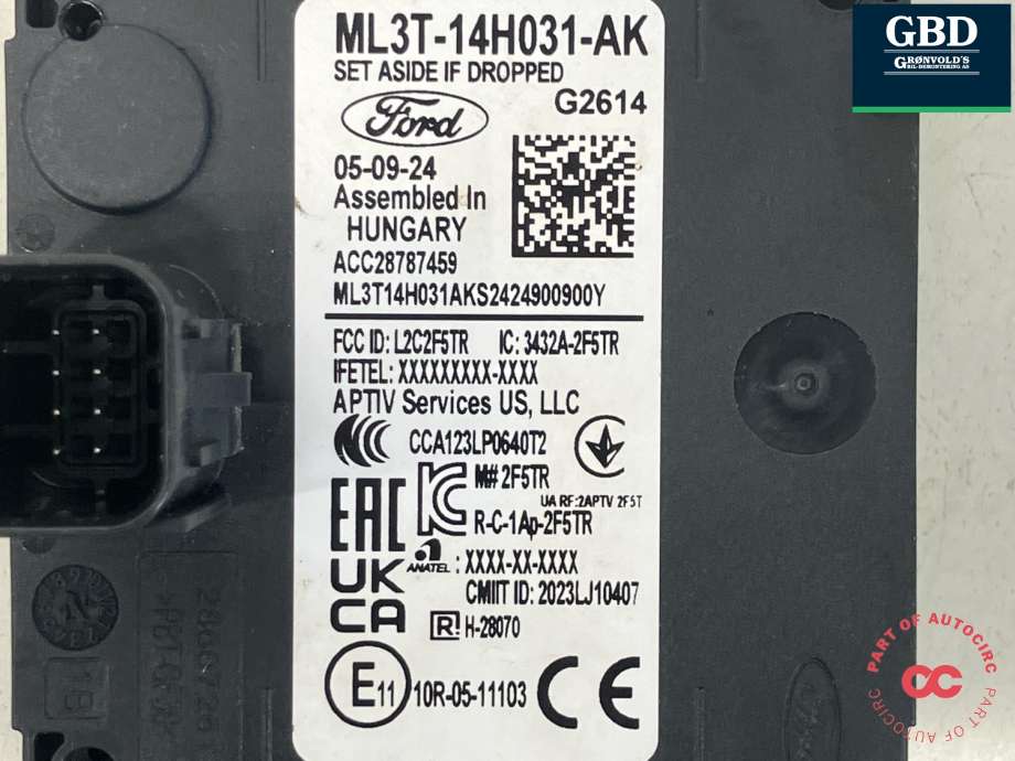 Sensor blindsone til Ford E-Transit 2022-->>  (2657693|ML3T-14H031-AK|ACC28787459)