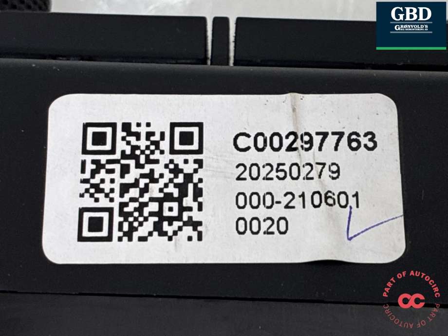 Varmeapparat betjening til Maxus e-Deliver 9 2020-->>  (NO PART ID|C00297763|)