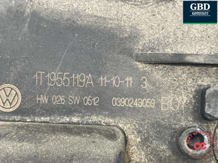 Viskermotor frontrute komplett m/overføring til VW Caddy 2010-2015 (Type III, Fase 2) (2K1 955 023 J|1T1 955 023 A|1T1955119A)