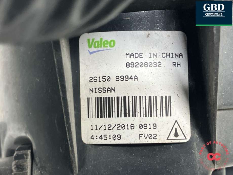 Tåkelykt høyre foran til Nissan X-Trail 2014-2022 (T32) (T32) (261508994A|)