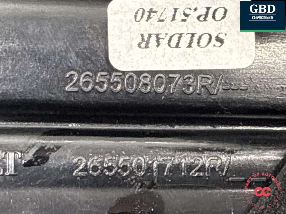 Baklykt høyre indre til Renault Captur 2013-2020 (Type I)  (265501712R|)