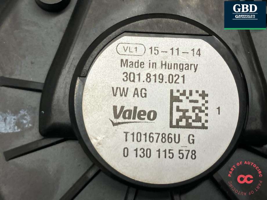 Varmeapparat motor til VW Touran 2015-2021 (Type II) (5WB 819 021 A|3Q1 819 021 C|)