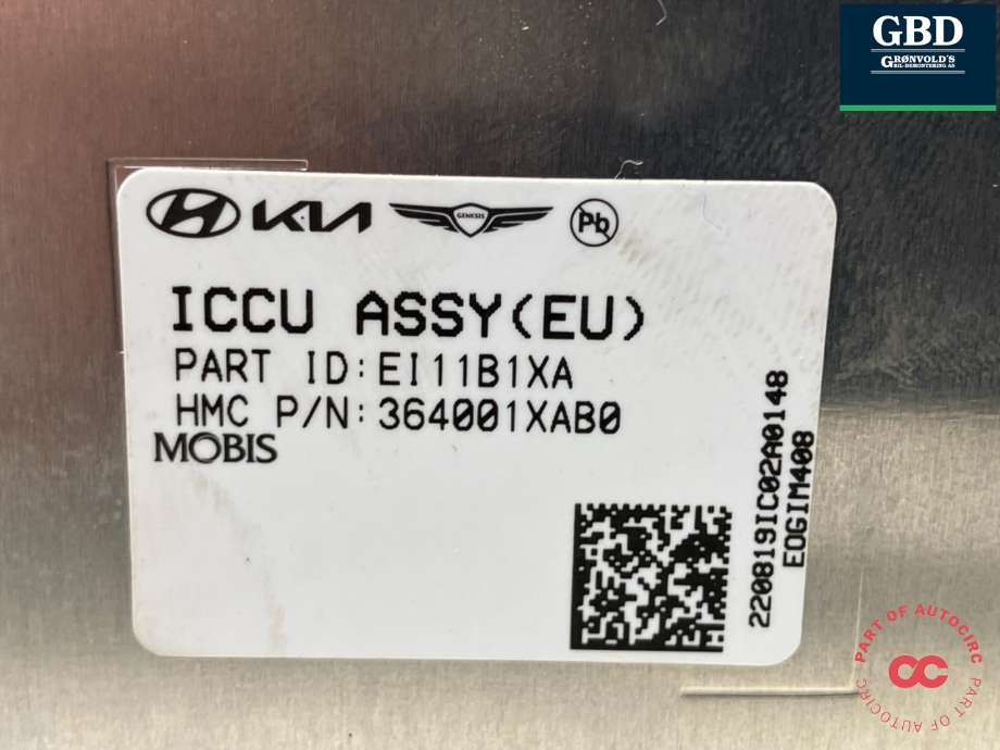 Batterilader (OBC - On Board Charger) til Hyundai Ioniq 5 2021-->>  (364001XAB0|)