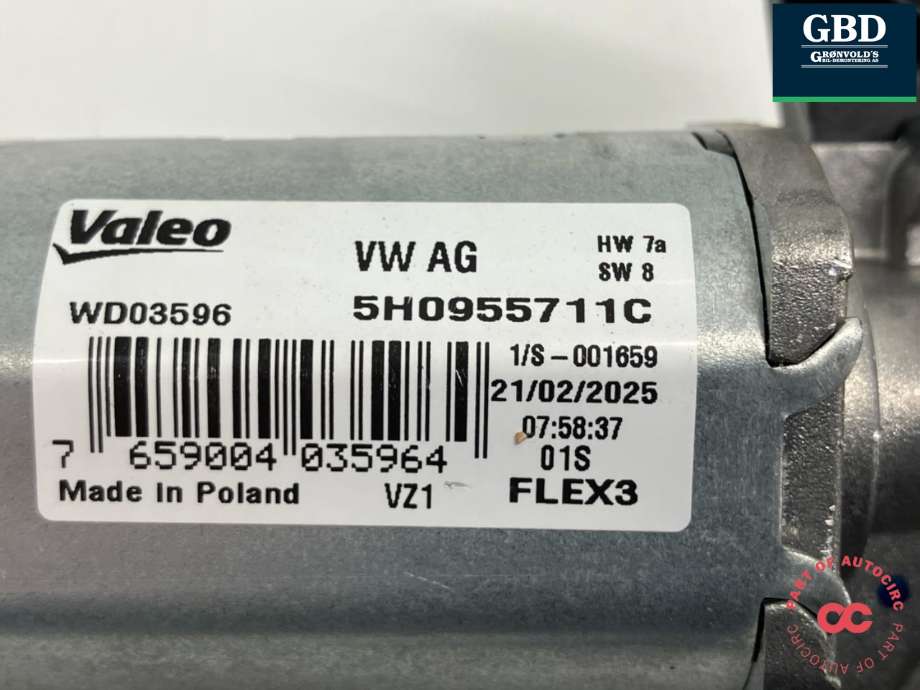 Viskermotor bakrute til VW ID.4 2020-->> (5H0 955 711 C|5H0 955 711 A|)