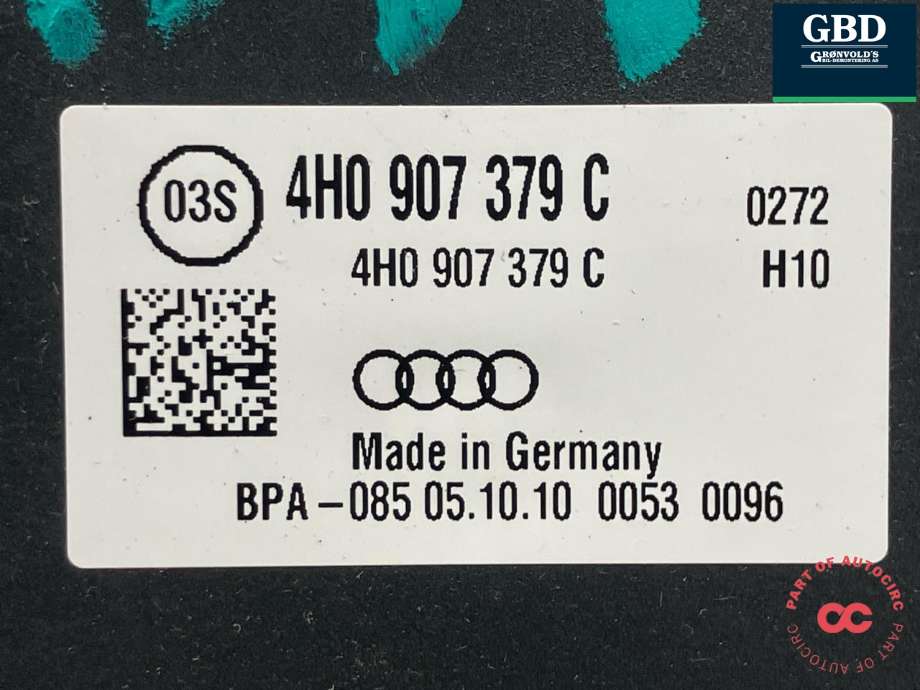 ABS sentral til Audi A8 2010-2013 (Type III, Fase 1)  (4H0 614 517 C|4H0 614 517 E  BEF|4H0 907 379 C)