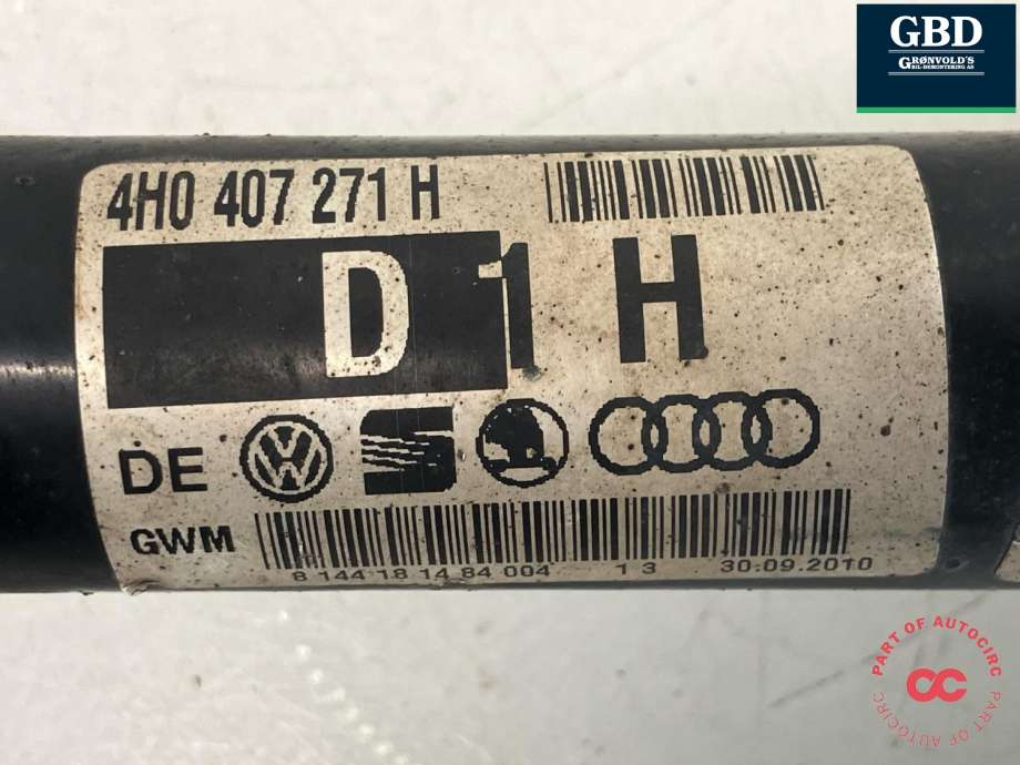 Drivaksel venstre foran, diesel/automat til Audi A8 2010-2013 (Type III, Fase 1)  (4G0 407 271 F|)