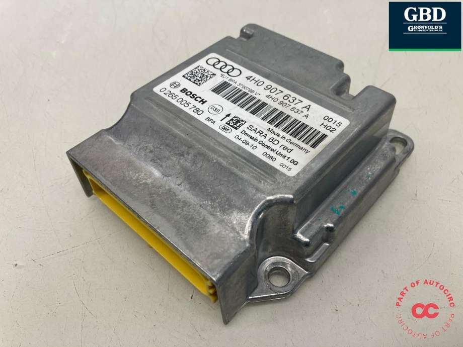 Styreenhet airbag hovedsensor til Audi A8, 2010-2013 (Type III, Fase 1)  (BOSCH|4H0 907 637 L)