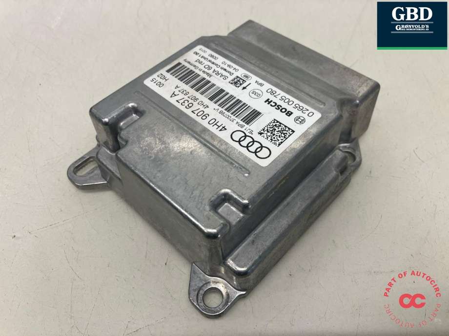 Styreenhet airbag hovedsensor til Audi A8 2010-2013 (Type III, Fase 1)  (BOSCH|4H0 907 637 L|4H0 907 637 A|0 265 005 780)