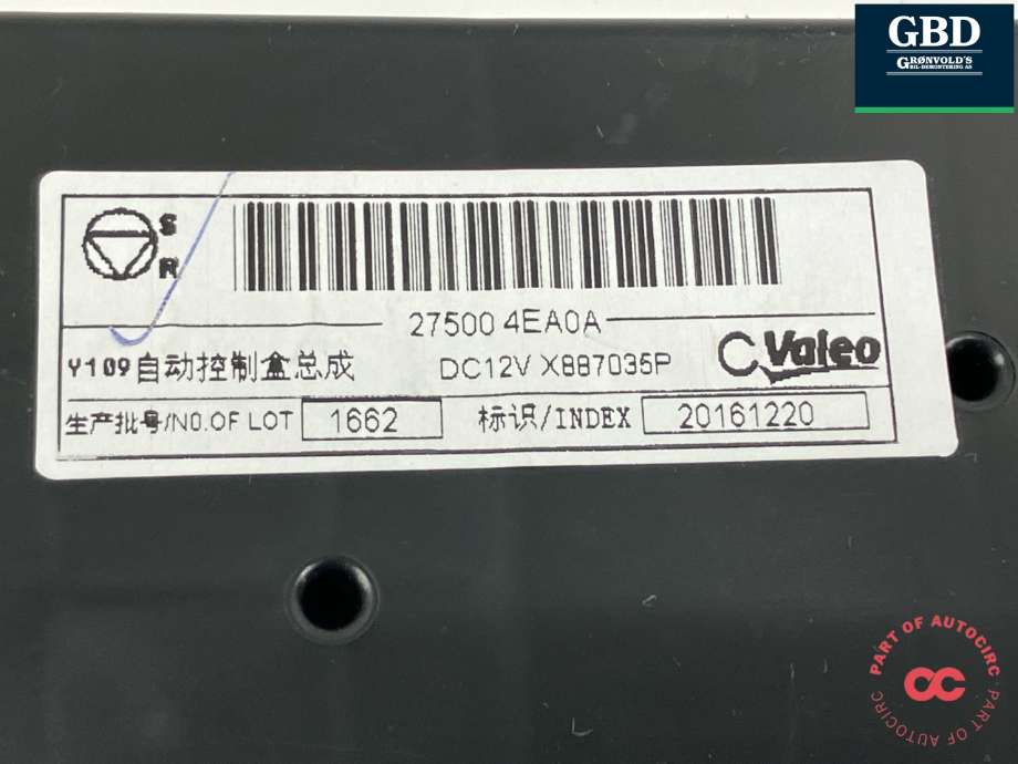 Varmeapparat betjening til Nissan X-Trail 2014-2022 (T32) (T32) (275004EA0A|)