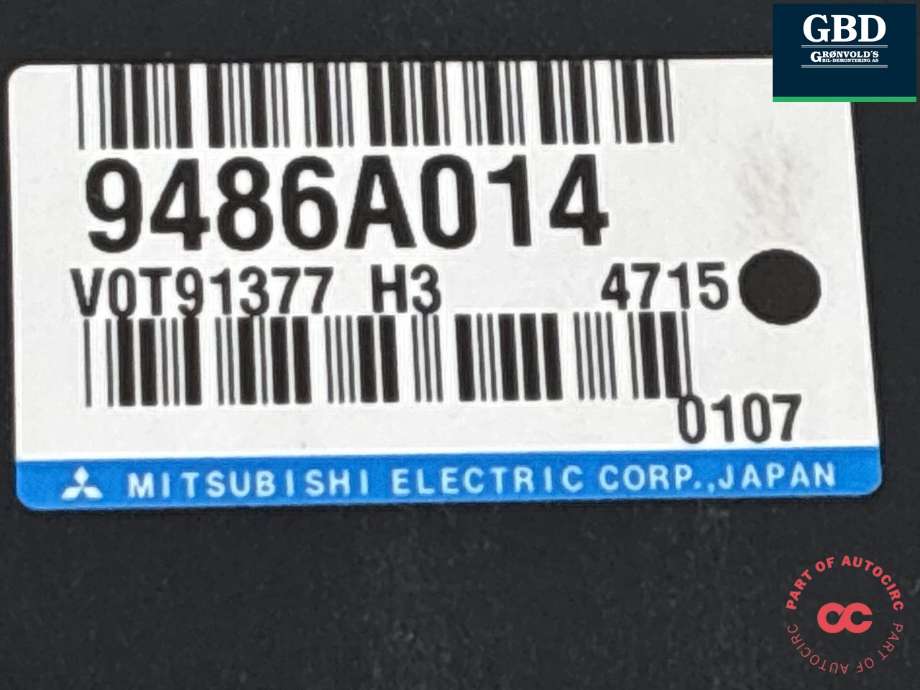 Styreenhet diverse til Mitsubishi Outlander 2015-->> (Type III, Fase 2)  (9486A014|V0T91377)