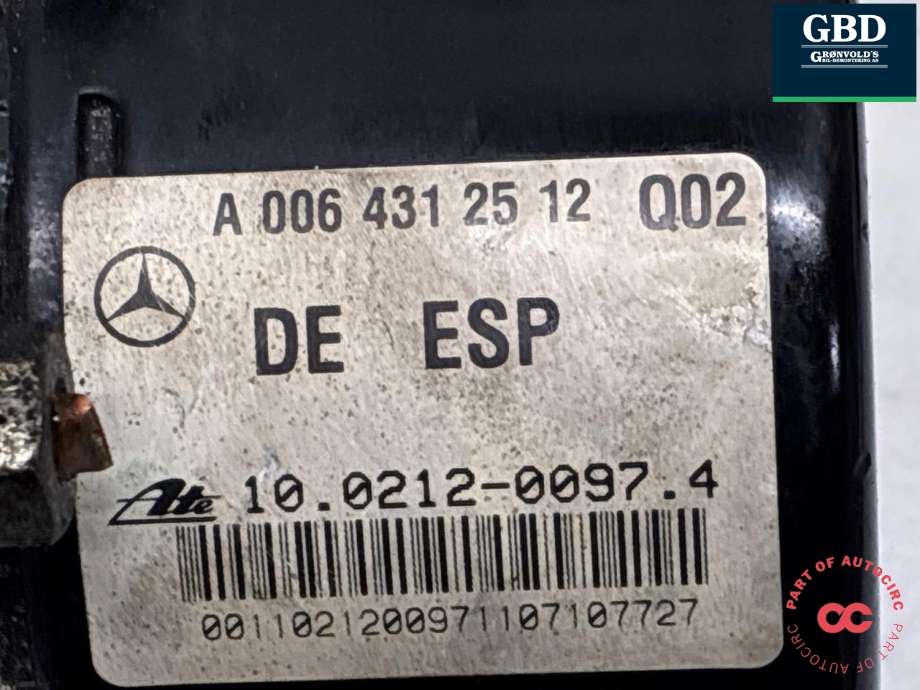 ABS sentral til Mercedes C-Klasse 2007-2011 (Fase 1) (W204) (W204) (A 204 431 26 12|A 204 431 13 12|  A 006 431 25 12|A 006 431 32 12)