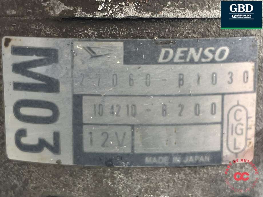 Dynamo til Daihatsu Terios 2006-->> (Type II)  (DENSO|27060-B1030|104210-8200|)
