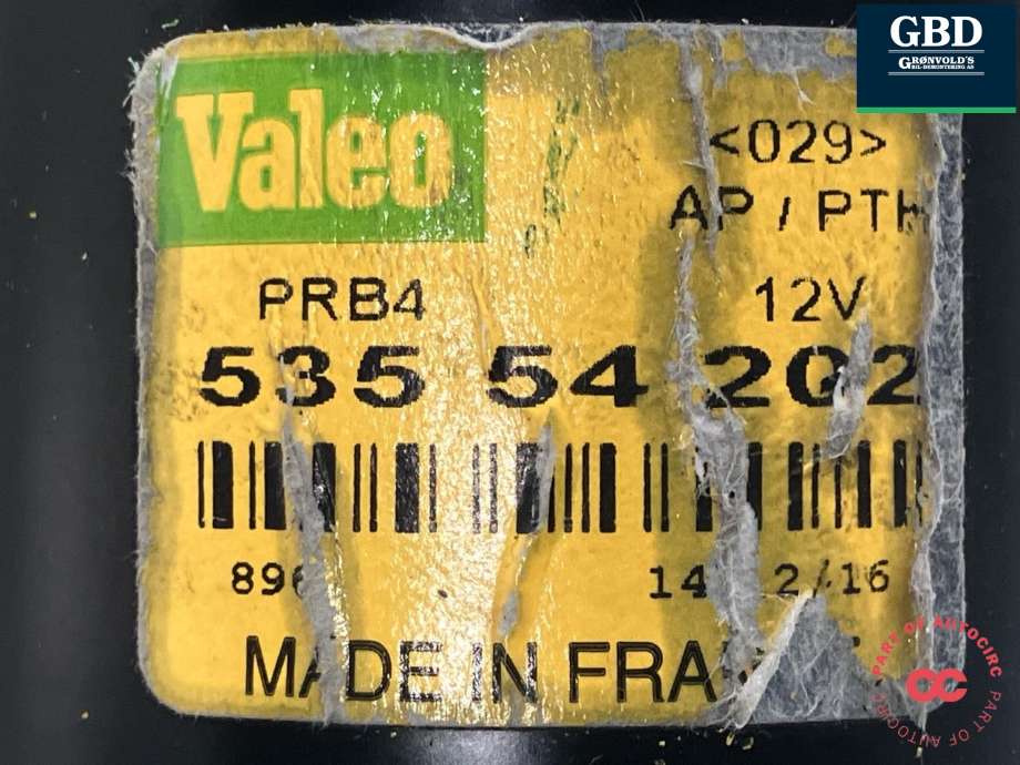Viskermotor frontrute komplett m/overføring til Opel Vivaro A 2001-2006 (VALEO||535 54 202)