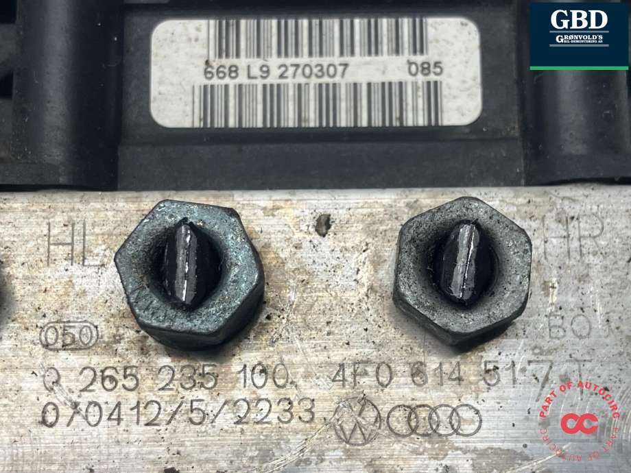 ABS sentral til Audi A6 2005-2008 (Type III, Fase 1) (C6) (C6) (BOSCH|4F0 614 517 M|0 265 235 100|)