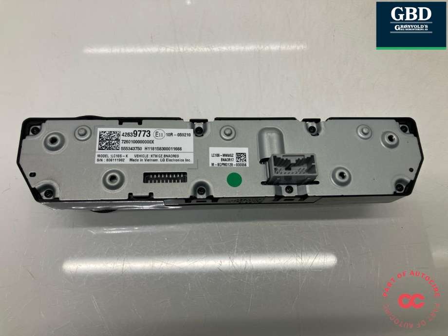 Varmeapparat betjening til Opel Ampera-e 2017-->> (Type II)  (42556935|42639773|)