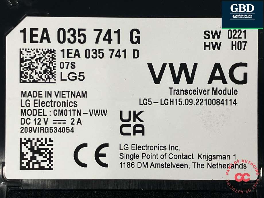 Antenne forsterker til VW ID.BUZZ 2022-->>  (1EA 035 741 G|)